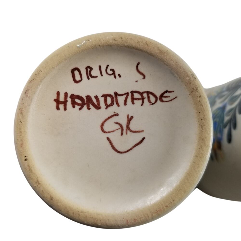Vtg Gmundner Keramik Austria Hand Painted Tumblers Set 3 Folk Art Cups - Picture 7 of 9